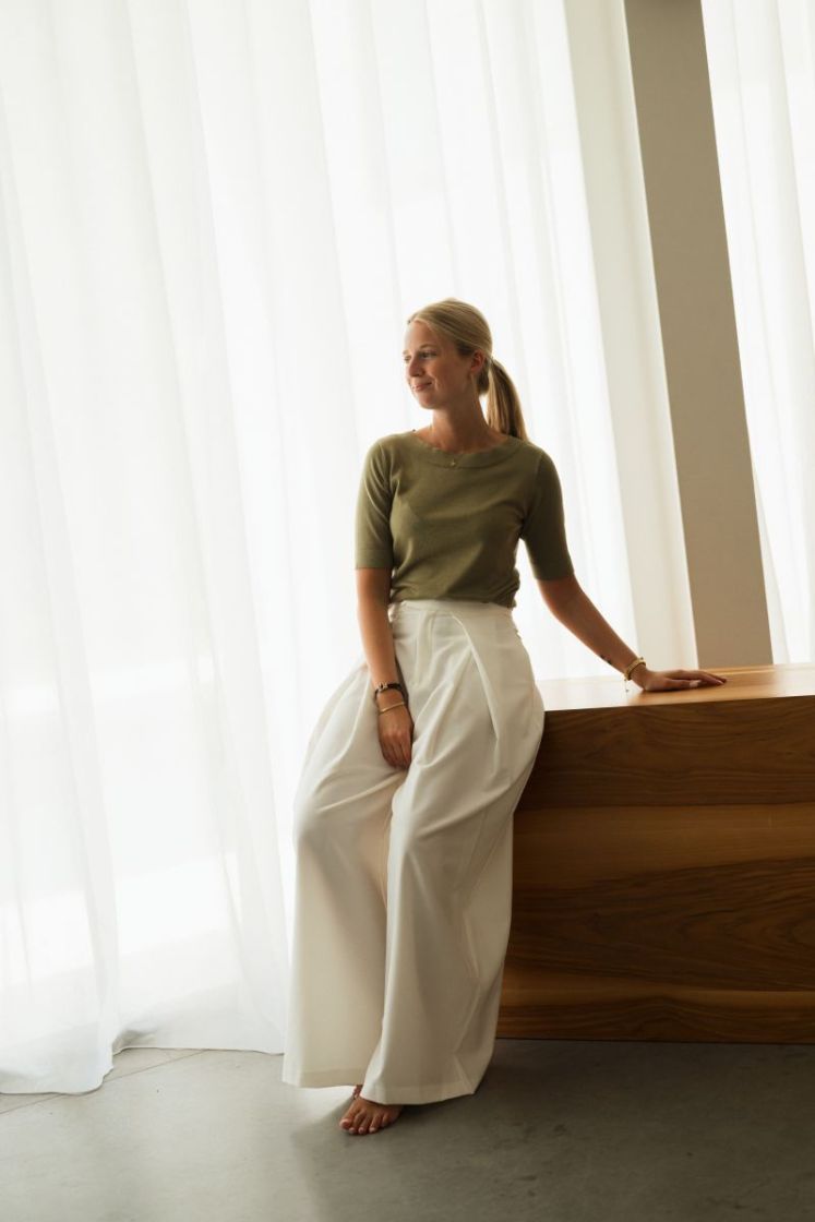 Yara Pleated Wide Leg Trouser White