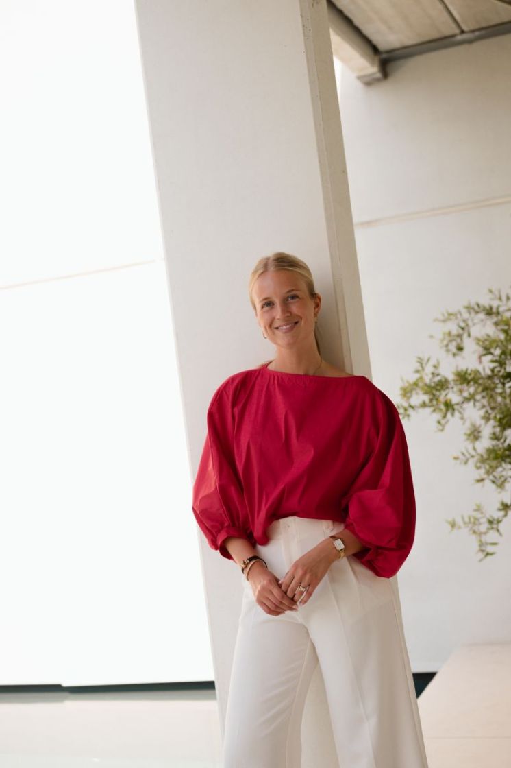 Arwin Cotton Blouse Red