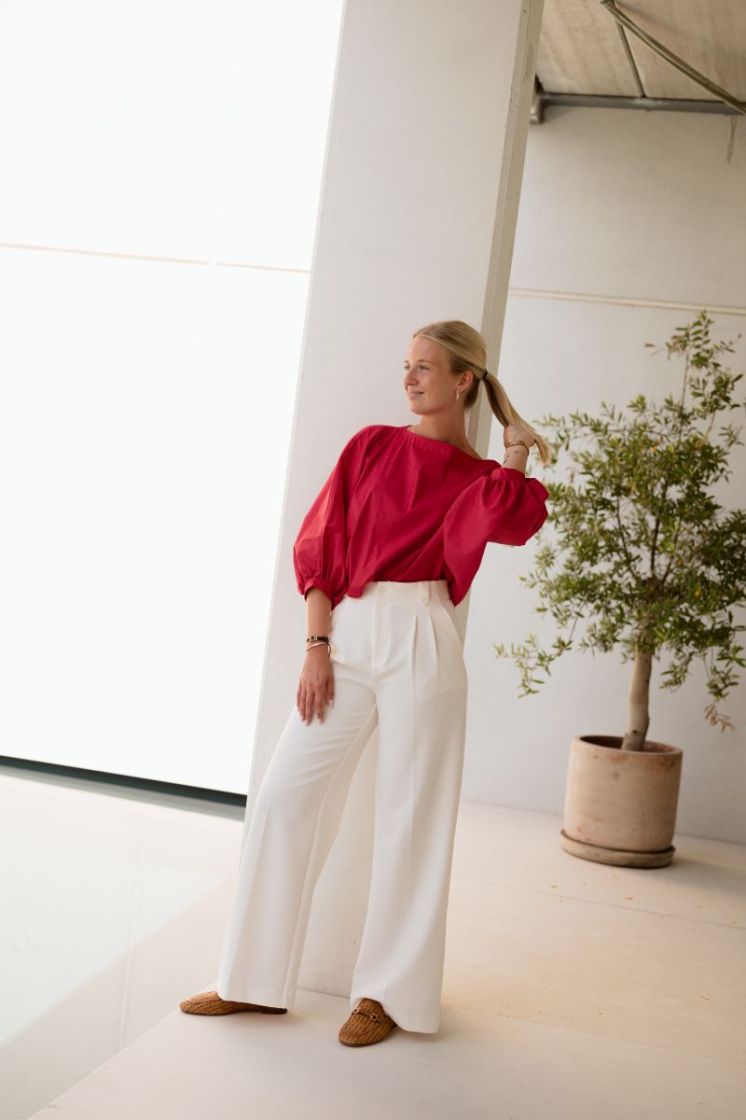 Arwin Cotton Blouse Red