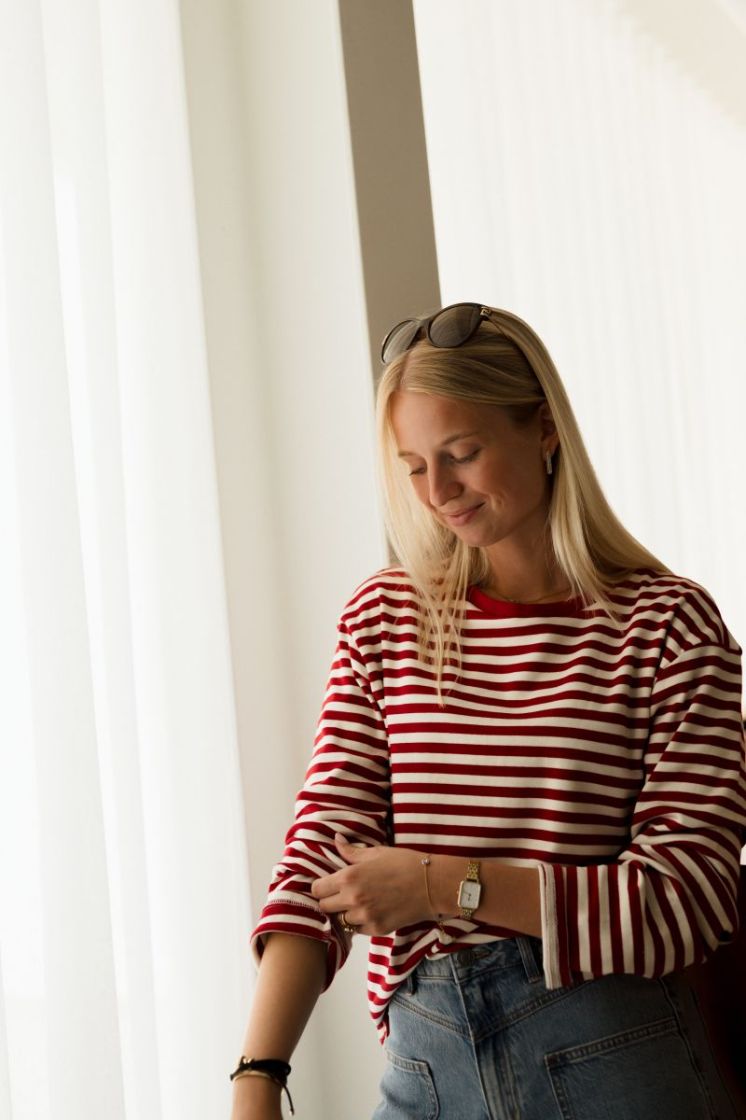 Hazel Striped Longsleeve Red