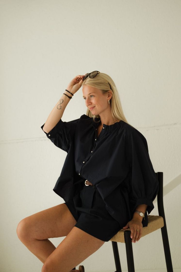 Clara Oversized Blouse Marine Blue