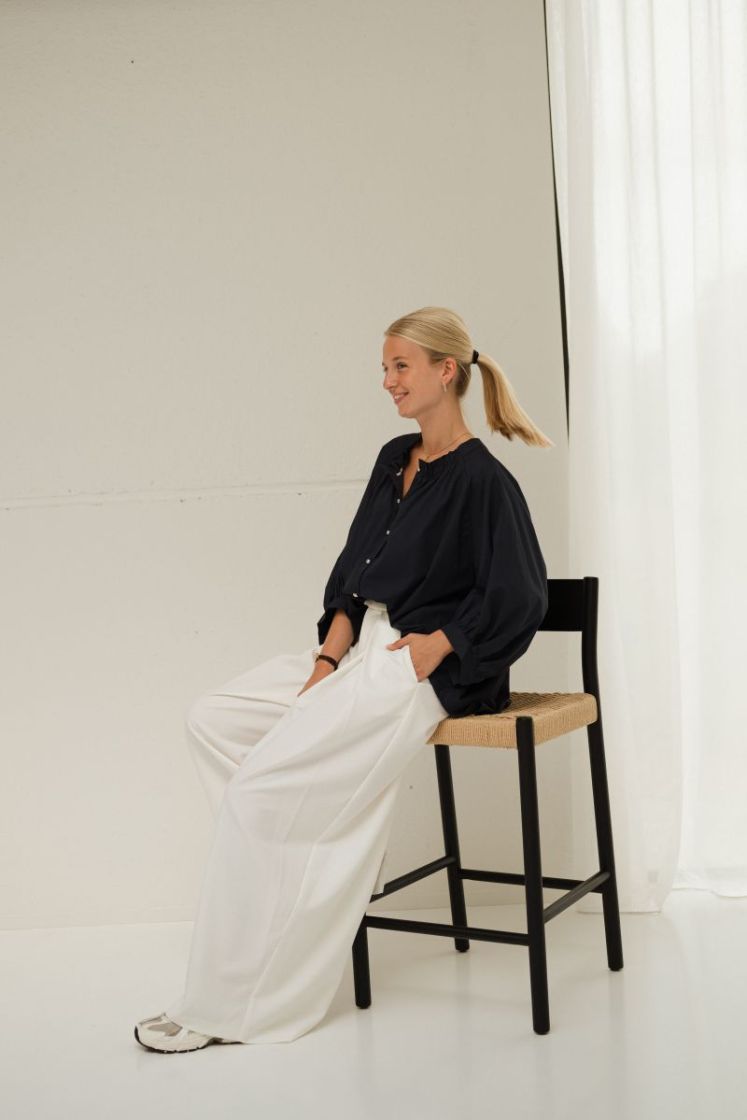 Clara Oversized Blouse Marine Blue