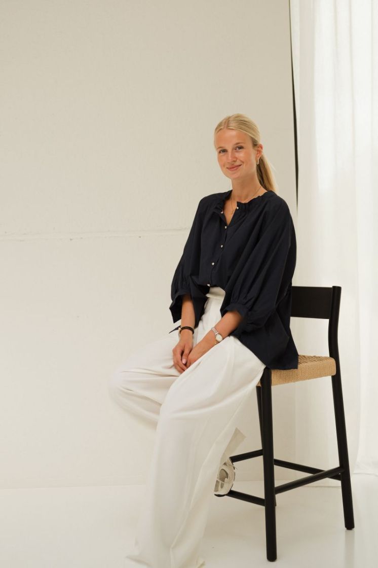 Clara Oversized Blouse Marine Blue