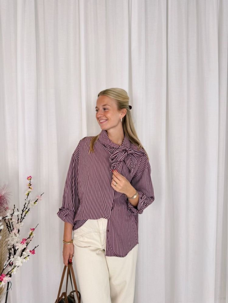 Lio Bow Blouse Bordeaux