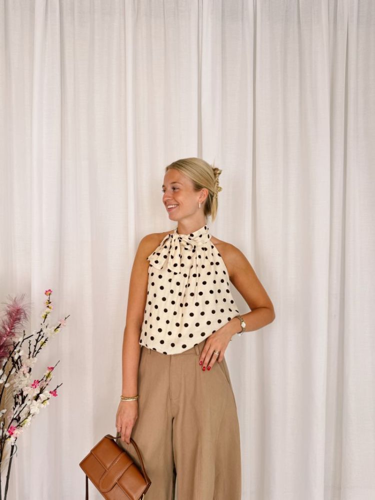 Roxy Halterneck Top Beige