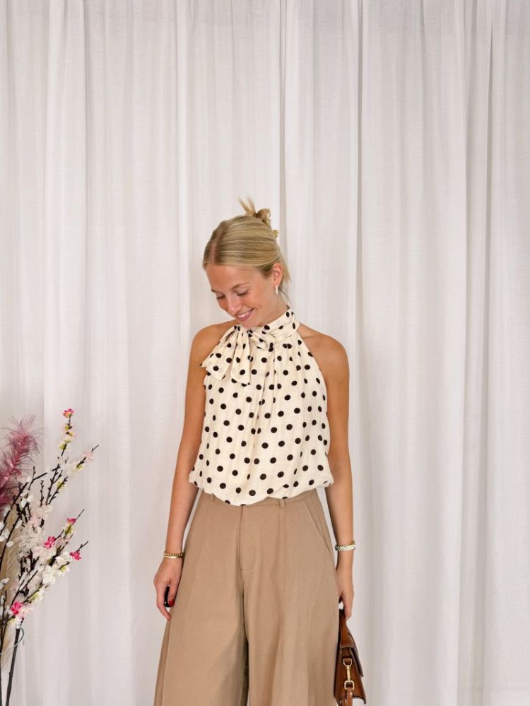 Roxy Halterneck Top Beige