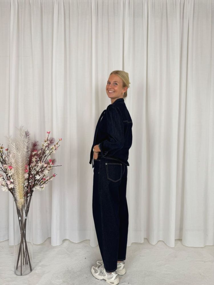Ghita Barrel Jeans Dark Blue Unwas