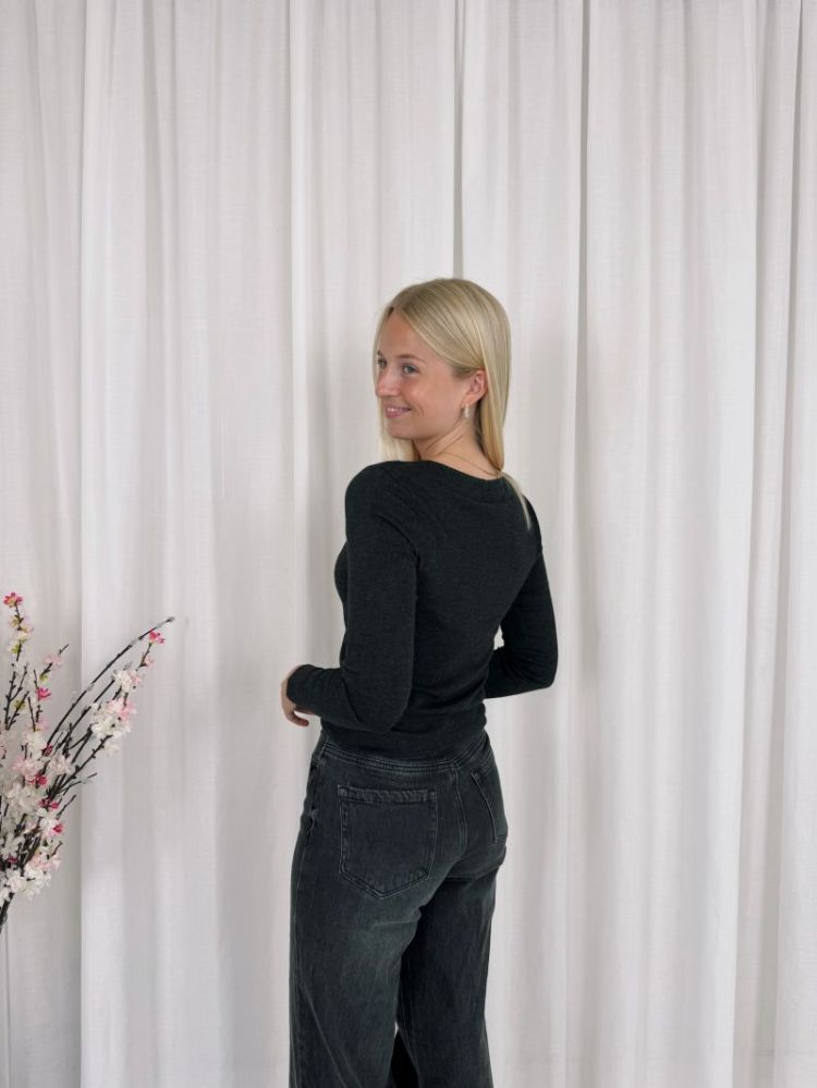 Lizza Knit Pullover Dark Grey Melan