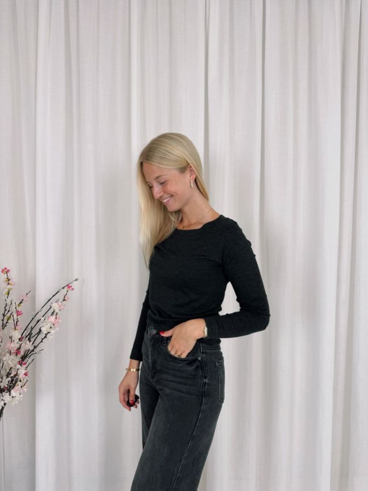 Lizza Knit Pullover Dark Grey Melan