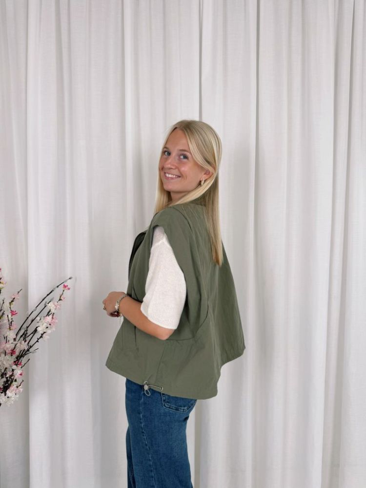 Sanne Sleeveless Jacket Olive Green