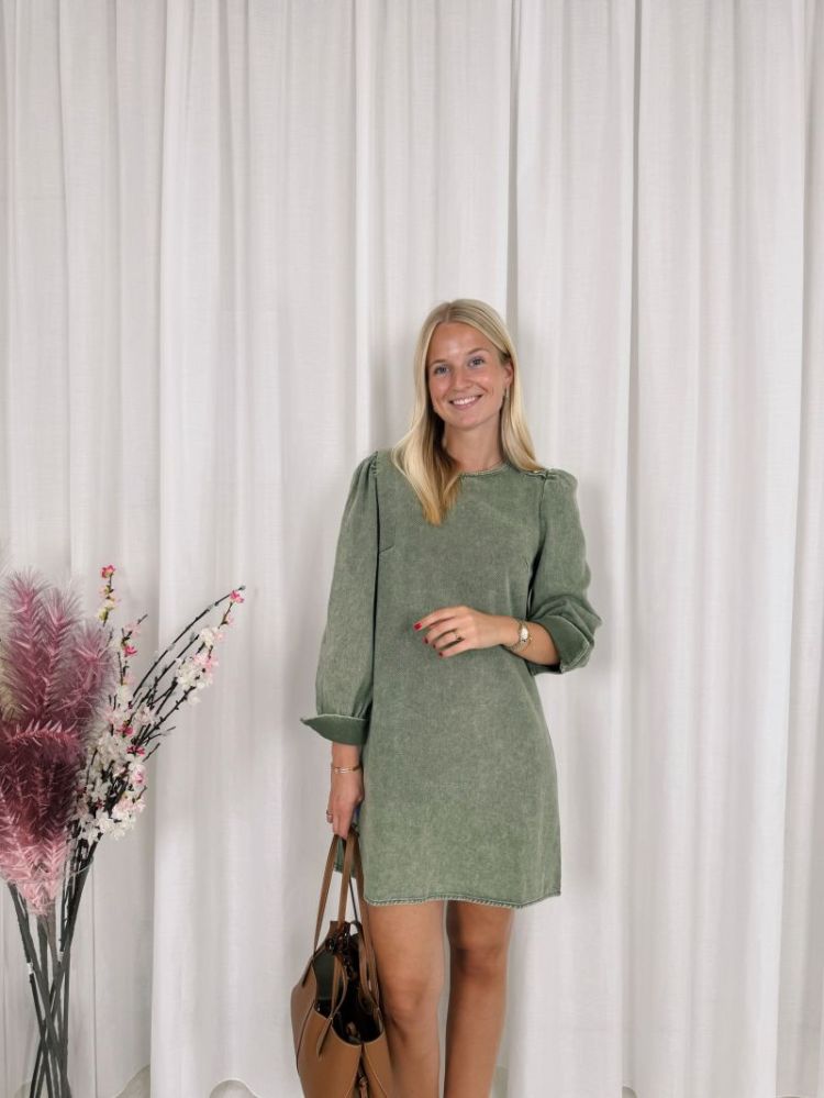 Celien Denim Dress Khaki