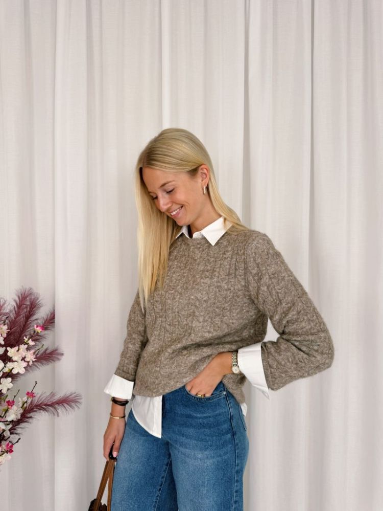 Melanie Pullover Beige Melange