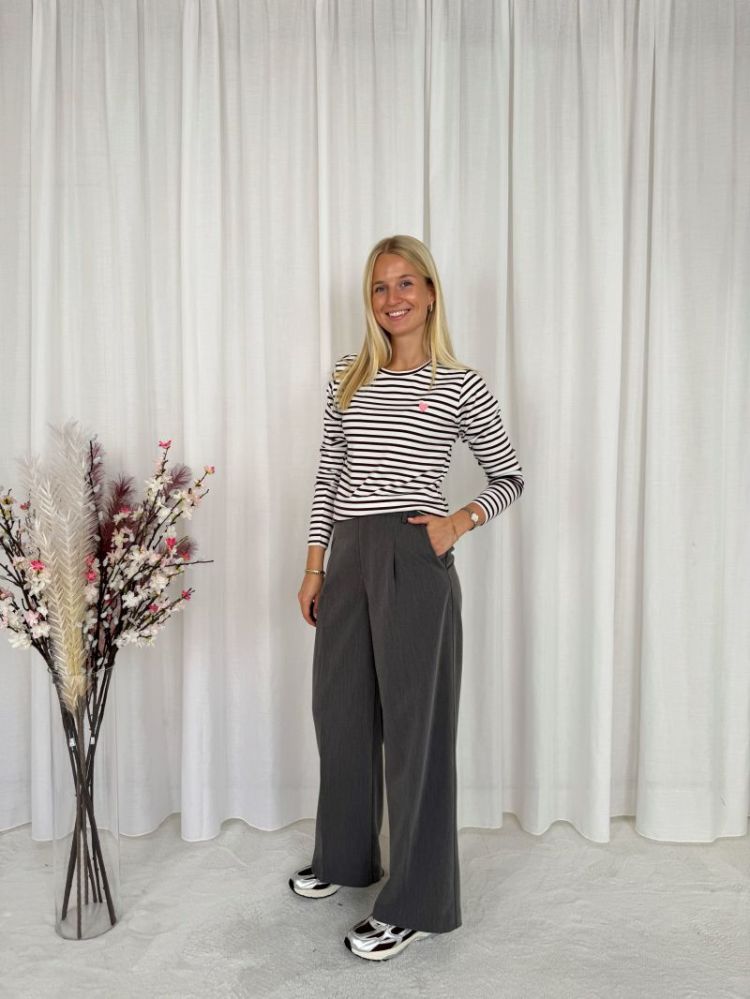 Sakura Wide Pants Dark Grey Melan