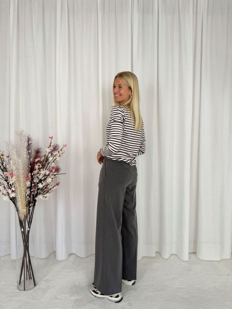 Sakura Wide Pants Dark Grey Melan