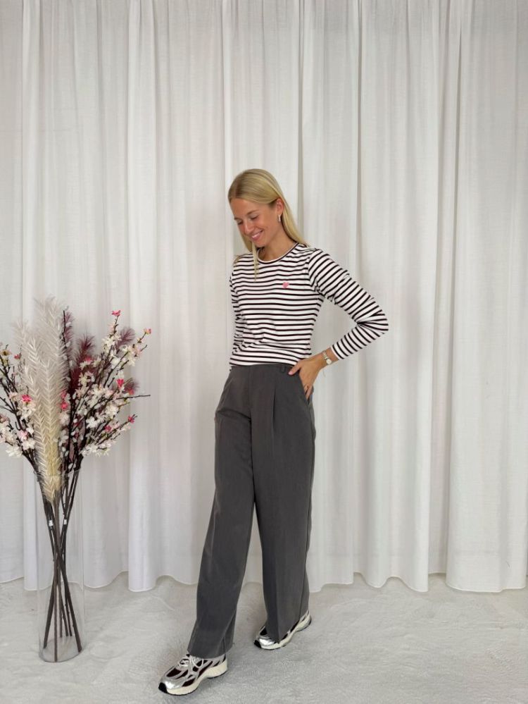 Sakura Wide Pants Dark Grey Melan