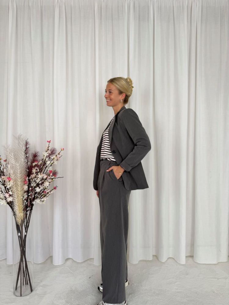 Sakura Wide Pants Dark Grey Melan