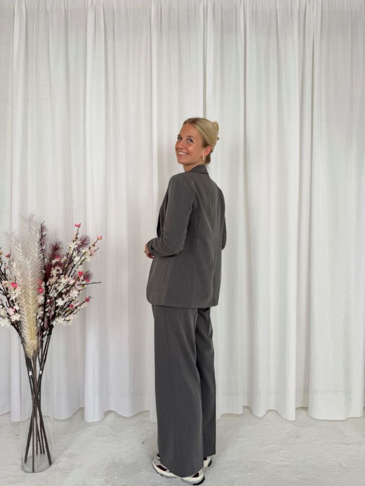 Sakura Wide Pants Dark Grey Melan