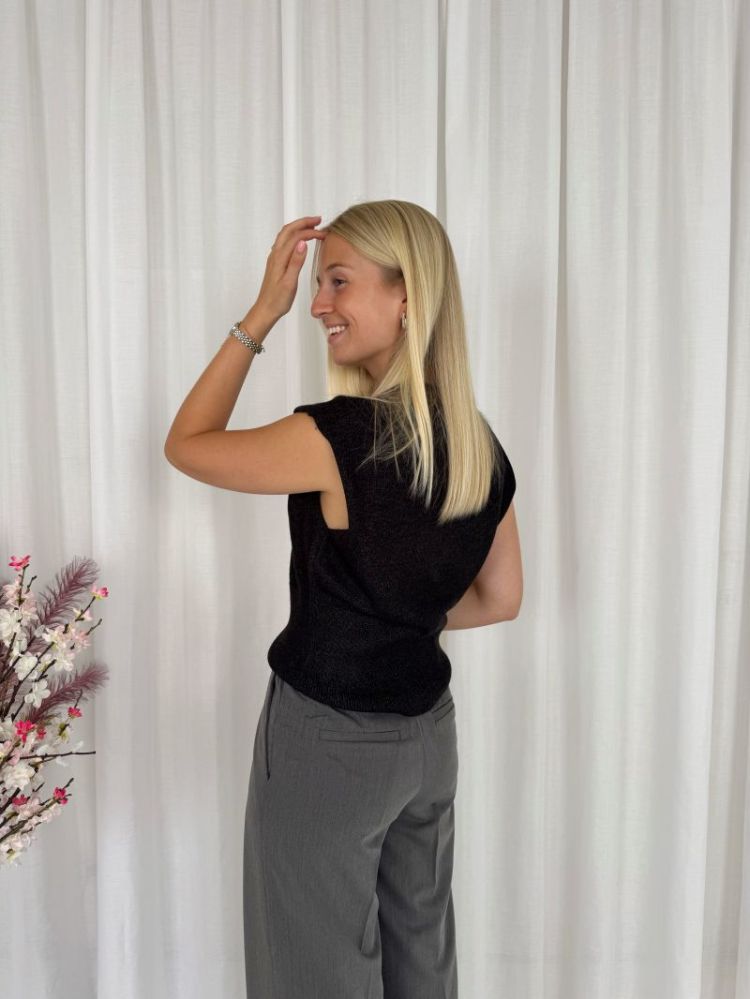 Barbara Knit Vest Dark Grey Melan